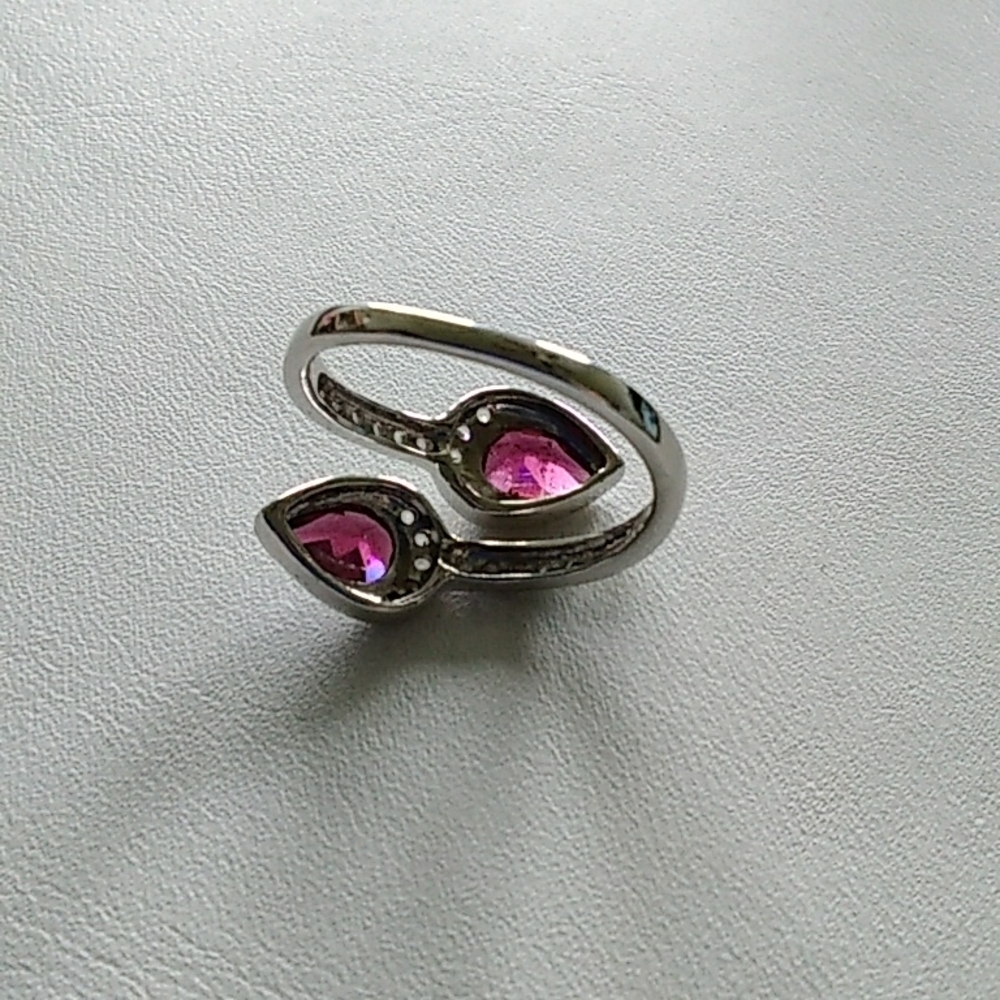 Rhodolite Garnet and Zircon Ring - Picture 5 of 7